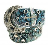 Belt - Glitter Studded w/ Jeweled Buckle - Teal Color - BLT-TO30711TL Belt - Glitter Studded w/ Jeweled Buckle - Teal Color - BLT-TO30711TL