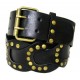 Belt - Leather -Like Metal Studded Belt - Black Color - BLT-TO40029BK Belt - Leather -Like Metal Studded Belt - Black Color - BLT-TO40029BK