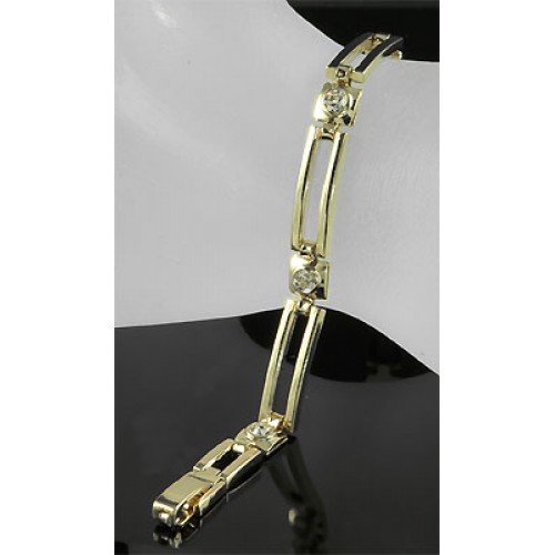 14K Gold Plating Chain Bracelet w/ Fold Closure - BR-YI522A
