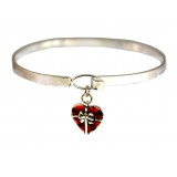 Bangle - Charm Bracelets - Heart Charm - BR-OB00098ASRED Bangle - Charm Bracelets - Heart Charm - BR-OB00098ASRED