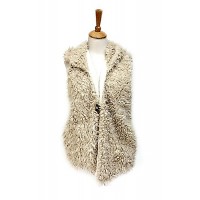 Cardigans & Vests - Faux Sheep Fur Vest w/ Hood - VT-9461-1