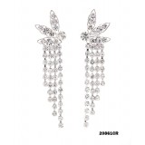 Dangling Rhinestones Butterfly Earrings - Clear - ER-20861CR