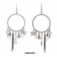 Hoop Earrings w/ Multi Charms - ER-ACQE1013R
