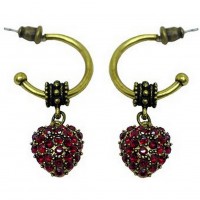 Rhinestone Heart Earrings  - ER-ACQE4071H