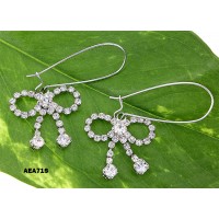 Earring - Rhinestone Bow - Clear - ER-AEA71SCL