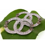 Rhinestone Double Hoop Earrings - ER-C1