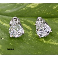 CZ Stud Earrings - 7 x 9 mm - ER-E276B-S