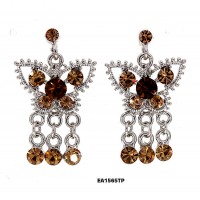 Crystal Big Butterfly w/ Danglings - Topaz - ER-EA1565TP