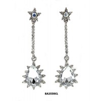 Crystal Single Line Big Diamond Cut Tear Drop - Clear - ER-EA2330CL