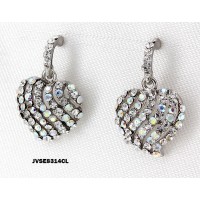 Post Rhinestone Earrings - Heart - ER-JVSE8314CL