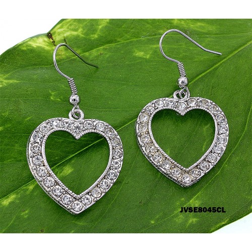 Dangling Rhinestone Earrings - Heart - ER-JVSE8405CL