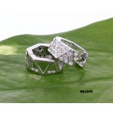 Rhodium Plated Rhinestone Small Hoop Earrings - ER-SE1005