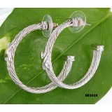 Double Cable Line Designer Earrings - ER-SE1033SV