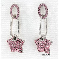 Crystal Star Earrings - Pink - ER-TJEA01PK