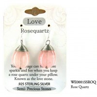 Semi Precious Stone Earrings - Rose Quartz - " LOVE " - ER-WE0001SS-ROQ