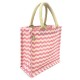 Jute Tote: 10" Chevron Print w/ Cotton Webbed Tube Handles Jute Tote: 10" Chevron Print w/ Cotton Webbed Tube Handles