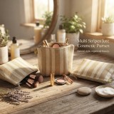 Jute Cosmetic Purses: Multi Stripes - CM-JTP105