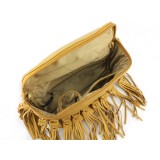 Shoulder/ Messenger Bag Accent With Fringes - Mustard