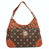 Monogram Satchel - Coffee - BG-1119COF Monogram Satchel - Coffee - BG-1119COF