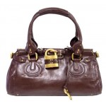 Italian PU Leather Pad Lock Handbag/ Large - BG-2610PBN