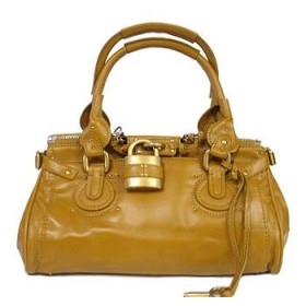 Italian PU Leather Pad Lock Handbag/ Large - BG-2610PCA