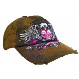 Embroidery Tattoo Cap - American (Washed Cotton ) - Brown - HT-BSA100BK