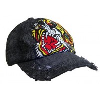 Embroidery Tattoo Cap - Tiger (Washed Cotton) - Black - HT-BST100BK