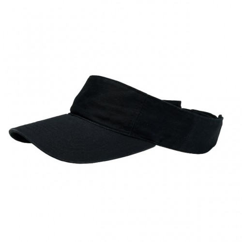Visor - Cotton Will W/Velcro Adjustable - Black Color - HT-4056BK