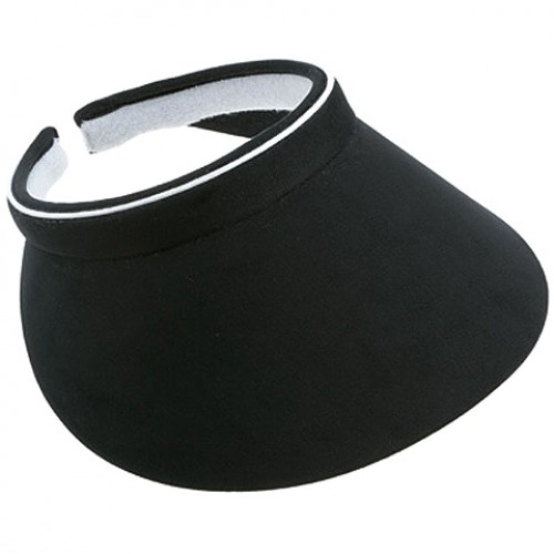 Visor Caps: Cotton Twill Clip-on  w/ Terry Cloth Sweatband.- HT-4120BK