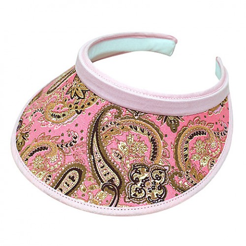 Visor Caps: Canvas Paisley Print Clip-on w/ Moisture Wicking Sweatban - HT-4124LPK