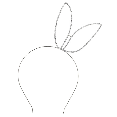 Headband: Clear Beaded Sexy Bunny Ears Rhinestones Headband