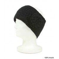 Headwraps: Crochet w/ Flower - Black Color - HB-0118HHBK