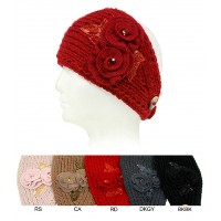Headwraps: Crochet Double Bows w/ Acrylic Bead - HB-ANGEL303