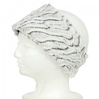 Headwraps - Faux Fur Wavy Print - White - HB-FWH-WT