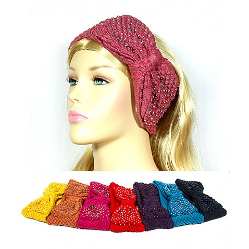 Headwraps: Knit w/ Rhinestones - HB-HW103