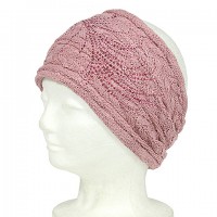 Headwraps:  Knitted Headband W/Rhinestoned - Rose Color - HB-YJ20RS