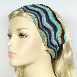 Headwraps:  Knitted Zigzag Print - Brown - HB-YJ73BN