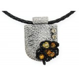 Imitation Hand Carved Charm w/ Leather Strap Necklace - NE-TBG815