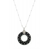 Jelly Look Loop Charm NE w/ Paved Crystals - Black - NE-AACN6308B
