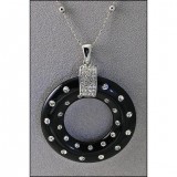Jelly Look Loop Charm NE w/ Paved Crystals - Black - NE-AACN6308B