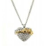 Swarovski Big Heart Pendant w/ Bow - Clear - NE-I04CL