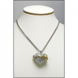 Swarovski Big Heart Pendant w/ Bow - Clear - NE-I04CL