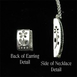 Gift set: Swarovski Cubic Zirconia w/ Onyx Necklace & Earring Set - NE-JP10993B
