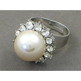 Gift set: Pearl Necklace + Earring + Ring Set - NE-NS6072W