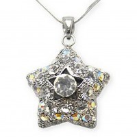 Swarovski Crystal Pave Star Necklace - Clear - NE-2374CL