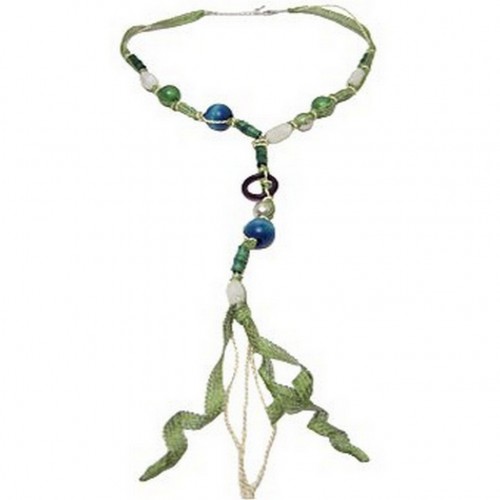Mixed Beads Necklace W/ Ribbon String - NE-247GN