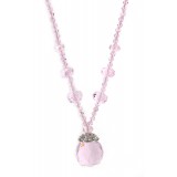 Pink Crystal Necklace w/ Crystal Pendant - NE-BAS028PK