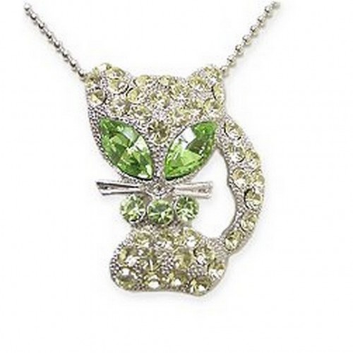 Crystal Necklace / Pin - Lime Color - NE-CQN1830F