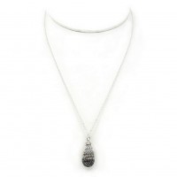 Necklace: Multi Tones Ball Chains Layered Pendant – 16” - Silver Color - NE-JN689SL