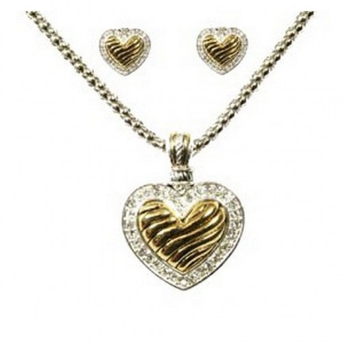 Western Style Heart charm W Earing Set - NE-MS3159TTC